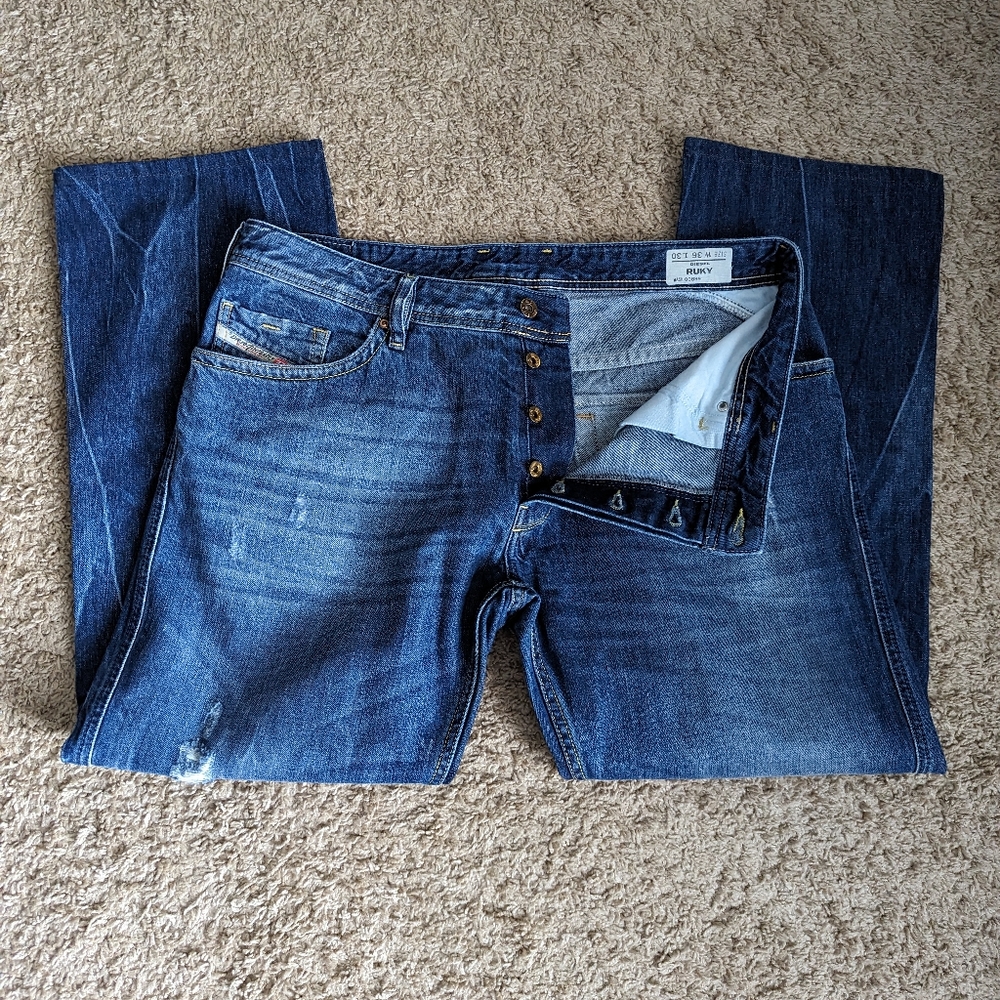 DIESEL RUKY BUTTON FLY FLAP POCKET JEANS